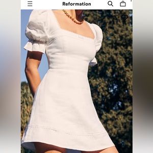 Reformation- Evianna Linen Dress White size 2